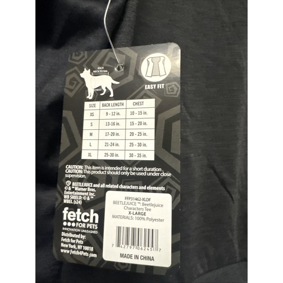 Halloween pet beetlejuice dog Clothing T-shirt Size XL X-Large - Picture 5 of 5